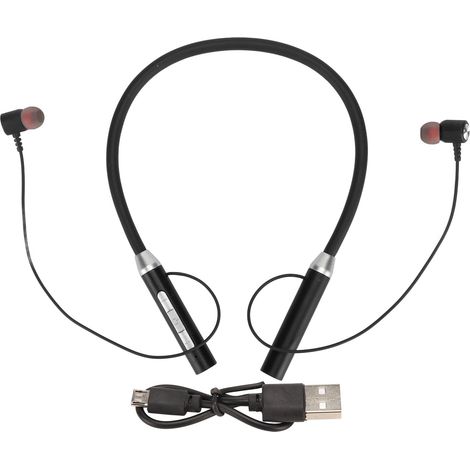 Casque Bluetooth 5.2 Étanche IPX5 Écouteurs Oreillette Cou Stéréo Ergonomic Graves Renforcés Aimantés Noir (1/5)