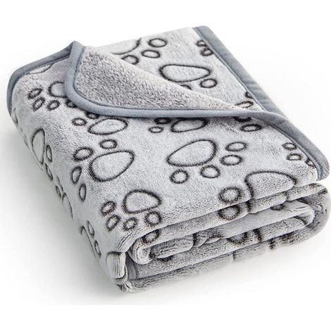1-piece dog blanket, soft and washable, pet blanket 76 x 104 cm, grey, ideal for puppies and medium-sized dogs