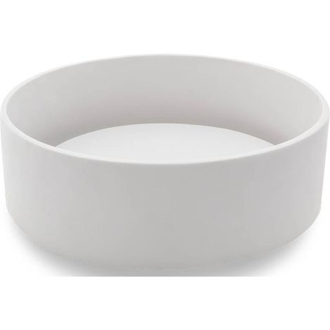 Lavabo bagno tondo da appoggio in resina con piatto (1/3)