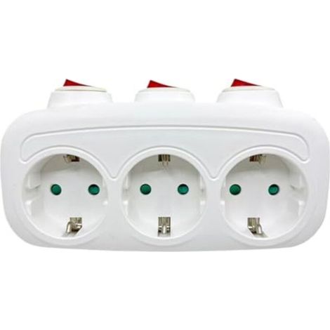 Adaptateur pour prises européennes Multiprise murale – multiprise 3 ports, convertisseur international pour recharger vos appareils dans le salon, la cuisine, la chambre, la maison, les vacances ou p