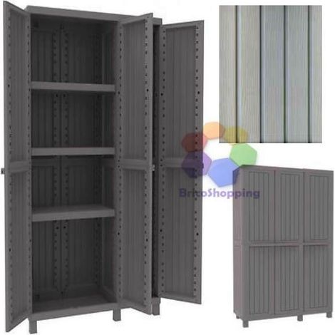 Armadio Terry Cwood 102x39x170h Tuttopiani Portascope 3 Ante Resina Effetto Legn