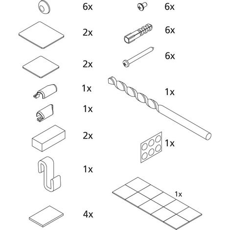 Kermi Montagekleinteile Set ZBLI020, Silber Mattglanz/Silber Hochglanz, 2534576