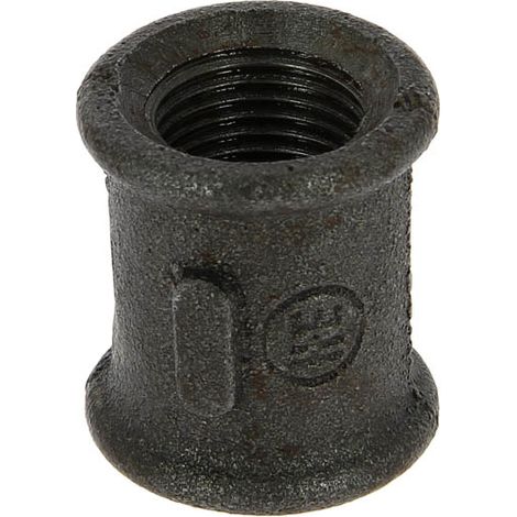 Manchon fonte noir égal Femelle droite/droite 1/2