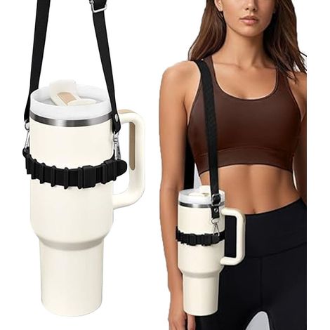 Portabotellas con correa para el hombro para accesorios de botellas de agua, correa ajustable para el hombro, compatible con Stanley Tumbler, Ow-ala, Hydroflask, YE-TI, etc. (1/5)