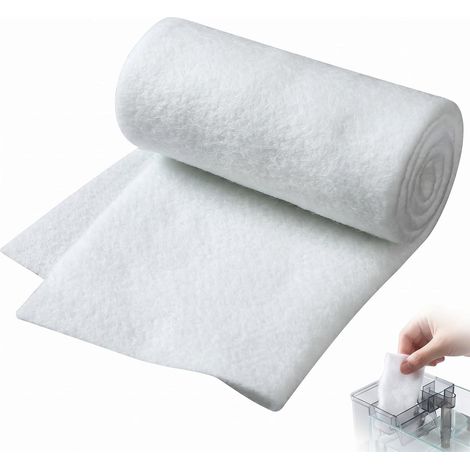 Ouate Aquarium 1m x 12cm, Coton Filtrant Haute Densité pour Filtre Aquarium et Bassin, Mousse de Filtration Physique à Haute Perméabilité, Média Filtrant Découpable pour Eau Cristalline (1/5)