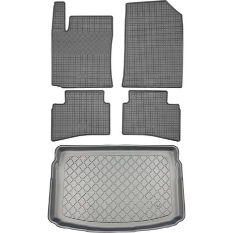 Kia Rio IV YB Hatchback (5 porte) dal 02.2017 SET - tappetini in gomma per auto + tappetino per il bagagliaio