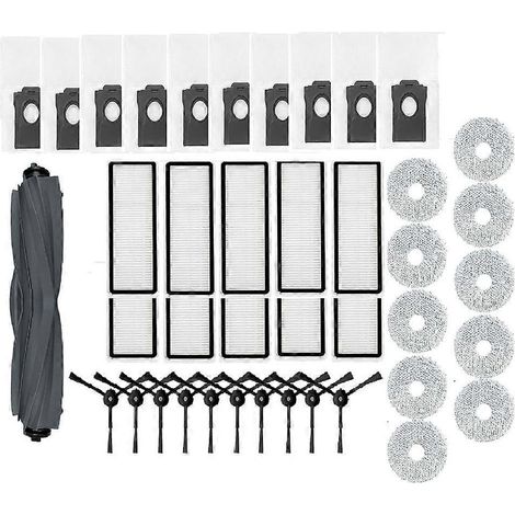 Pièces de rechange pour Dreame L10s Plus RLL42SD : rouleau principal, brosse latérale, filtre HEPA, lingette, sac à poussière et accessoires (1/4)