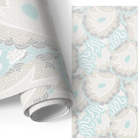 Klebefolie für Möbel - Möbelfolie - Selbstklebefolie - Kleiderschrank - Kommode - Schreibtisch - Organische Muster 65x130 cm