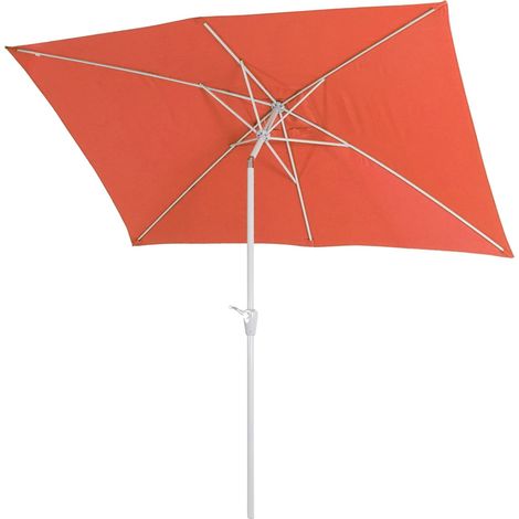 Sonnenschirm Castellammare, Gartenschirm, 2x3m rechteckig neigbar, Polyester/Alu 4,5kg UV-Schutz 50+ terracotta