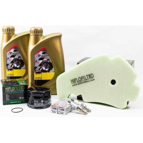 Kit Révision Filtres Bougies pour PIAGGIO MP3 500 HPE Sport ABS de 2018 à 2020 - ENI I-RIDE RACING 5w40 2L