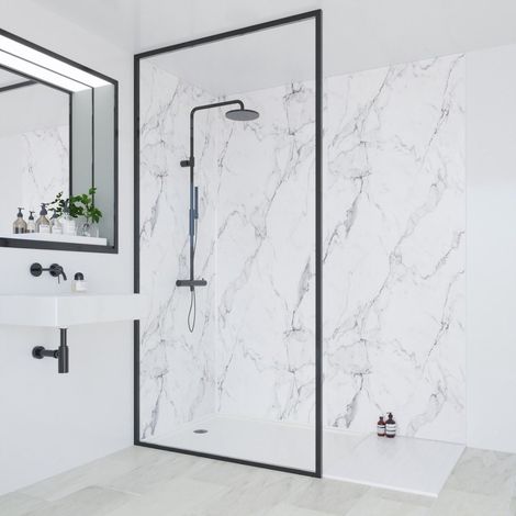 Multipanel Linda Barker Calacatta Marble 2400mm x 598mm Hydro-Lock Tongue & Groove Bathroom Wall Panel (1/5)