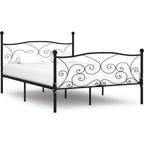Maison Exclusive - Giroletto con Doghe Nero in Metallo 140x200 cm (1/5)