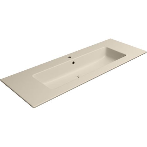Lavabo en céramique PURA Slim 122x46cm, creta mat (1/3)