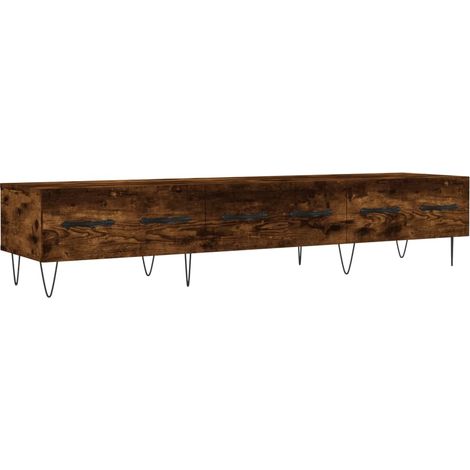 Armoire Meuble TV Scandinave,Banc support TV chêne fumé 150x36x30 cm bois d'ingénierie -75507 (1/5)
