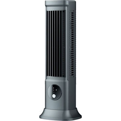 Climatiseur de bureau sans pales, climatiseur portable rechargeable par USB, trois vitesses de ventilation, ventilateur de bureau/portable silencieux. Noir (1/2)