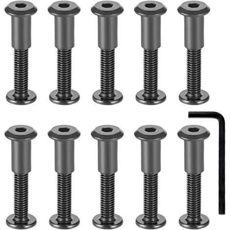 Lot de 10 boulons de fixation M6 x 35 mm – Acier au carbone – Écrous assortis – Résistance à la rouille pour environnements humides (1/5)