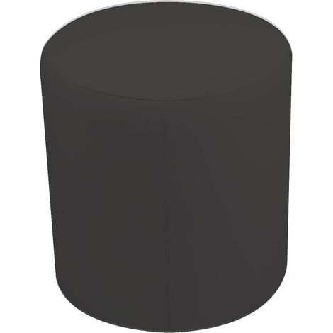 Pouf Poggiapiedi Ø40x44 cm in Similpelle Avalli Cilindro Grigio Scuro