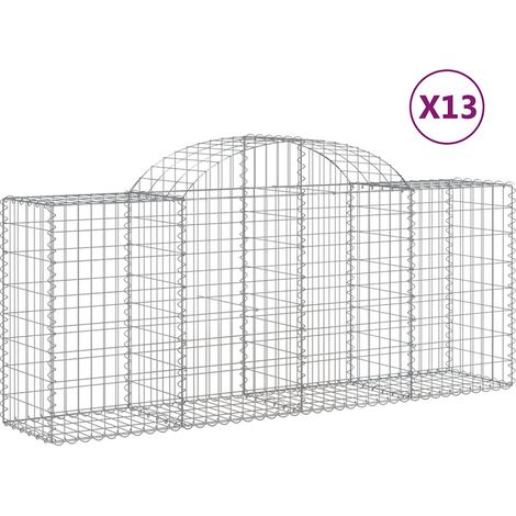 Maison Exclusive - Gabionen mit Hochbogen 13 Stk. 200x50x80/100cm