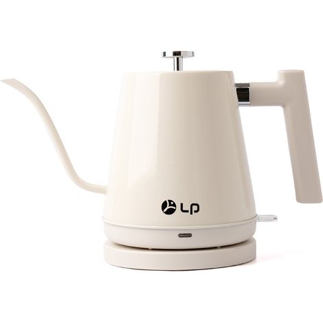 Bouilloire rétro Namajunas - Capacité 800 ml - Acier inoxydable - Bouilloire électrique - Bouilloire à col de cygne - Bouilloire à café - Bouilloire à eau chaude - Crème (1/5)