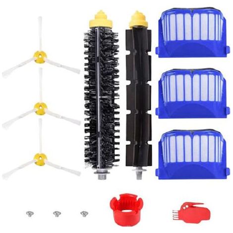 Cyslmuk – Ensemble de 10 accessoires pour aspirateur Roomba série 600 – 3 filtres, 3 brosses latérales, brosse à poils, outils de nettoyage (1/5)