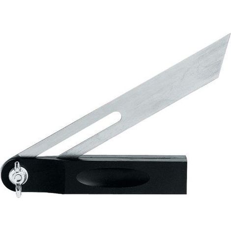 Stanley 0-46-825 - Escuadra de carpintero falsa 200mm, Hoja de acero al carbono resistente, Sistema de bloqueo, Compacta, Ranuras de agarre, Versátil para marcar diferentes ángulos