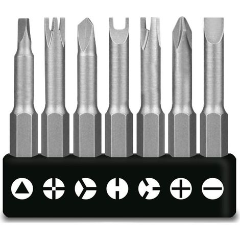Lot de 7 tournevis spéciaux en forme de U 50 mm - Type Y - Intérieur cruciforme - Tournevis à trois points - Embouts de vissage (1/5)