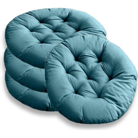 balcon Lot de 4 coussins ronds de 40 cm pour chaise de jardin chaise de bureau coussin doux pour (1/5)