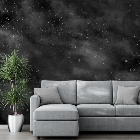 Papier Peint Noir et Blanc - Nuances de Brume Étoilée - 150 x 250 cm (1/2)