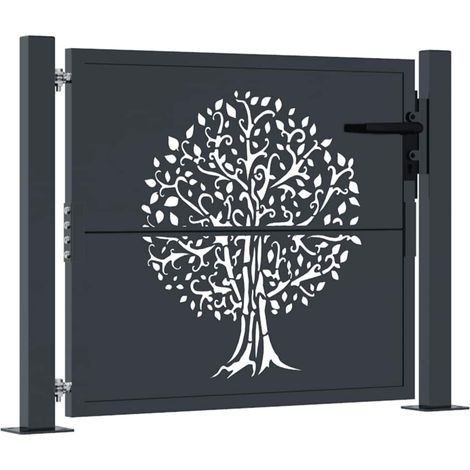Maison Exclusive - Gartentor Anthrazit 100x100 cm Stahl Baum-Desi