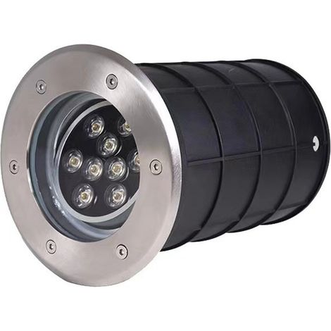 Encastre de sol inox rond 180x240mm LED bleu 1W 25° non-dimmable alim 230V IK09 IP67
