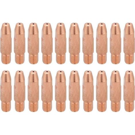 Lot 20 pointes contact M6 – cuivre – 0.8mm – Binzel 24KD – torche MIG/MAG (1/5)