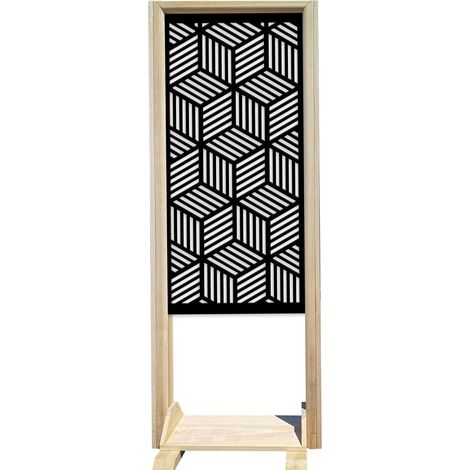 CUBIC - Separè - Paravento modulabile - 70x190cm - in Legno e PVC Nero (1/3)