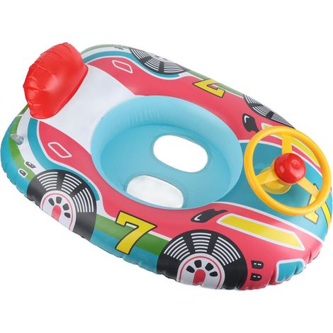 Bouée gonflable en PVC en forme d'avion, bateau flottant avec volant pour tout-petits et enfants (1/5)