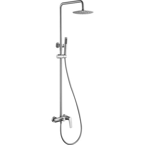 Ensemble de douche avec mitigeur  Modèle DELOS  Couleur gris  Finition en acier [ IMEX® ]