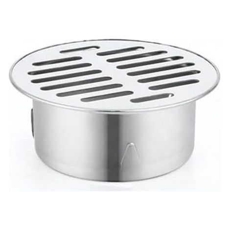 Siphon De Sol Rond en Acier Inoxydable, Grille De Goutte, Filtre Anti-Encrassement, Outils De Maison pour Balcon, Cour,Siphon De Sol pour Toit, Terrasse, Jardin ExtéRieur (ø83 mm) (1/5)
