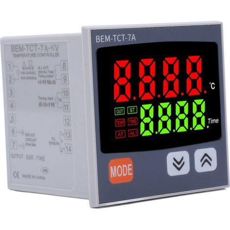 Thermostat multifonctionnel d'entrée de type K d'affichage numérique de temps de thermostat pour la machine de presse de la chaleur 100-240V (1/5)