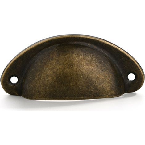 Poignée De Tiroir Coquillage - Poignée De Meuble En Fer 8,1 X 3,5 Cm Finition Laiton Vieilli - Lot De 10