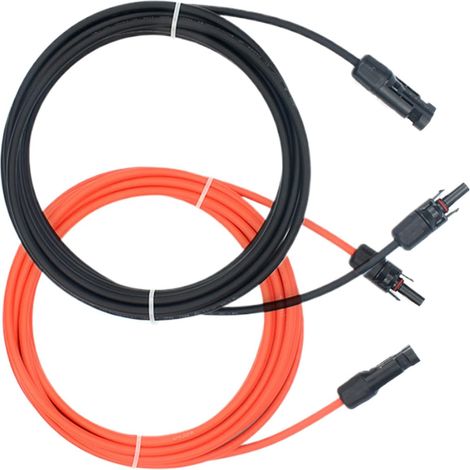 Câble Solaire Cordon d'Extension Flexible pour Panneaux Solaires Câble Stable de 1 Mètre avec Protection pour Systèmes Photovoltaïques Maison Camping-Car Voiture Extérieur (1/5)