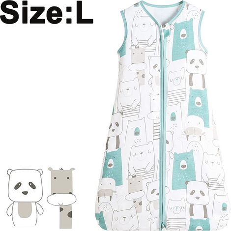 Couverture anti-coups de pied pour bébé, taille L (80-90 cm), gigoteuse enfant - (gilet champignon) Panda Man (1/5)