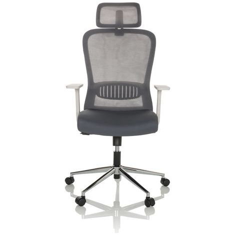 Chaise de bureau / Fauteuil de direction BELAIA W Maille / Tissu gris hjh OFFICE