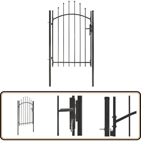 Portail de jardin Acier 1 x 2 m Noir - Portail De Jardin - Portillon - Clôture - Portail En Acier - Portail Noir (1/5)