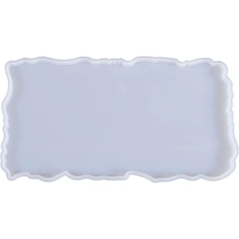 Moules en Résine Silicone,Moule de Plateau Fruits pour Résine,Moule de Dessous de Verre,Moules de Coulée Epoxy Rectangle Irrégulier,Moules de Plateau d'Art en Résine de Silicone,pour DIY Faire,1 Pièce (1/5)