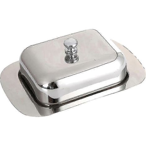 Beurrier luxueux en acier inoxydable, boîte à beurre, récipient brillant pour fromage, plateau de rangement facile à utiliser (1/5)