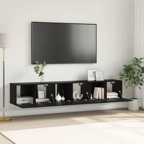 Ensemble meuble TV 3 pcs-Banc TV-Meuble Télé Noir 60 x 30 x 30 cm Bois d'ingénierie (1/5)