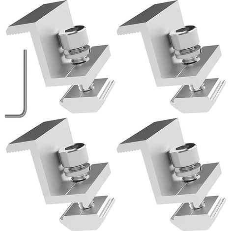 Lot de 4 Pinces de fixation pour panneau solaire, Alliage d'aluminium, Design en Z, Réglable 40 mm, Pour maison et bateau (1/5)