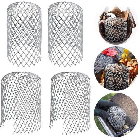 Lot de 6 grilles de protection pour gouttières en aluminium, protège-gouttières en métal, pour maison, avant-toits, tranchées et égouts (1/4)
