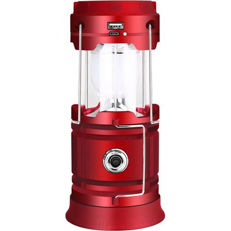 Lanterne Solaire - Lampe De Poche Pliable Rechargeable USB - Éclairage LED 350 Lm 360° - Pour Camping Tente Panne De Courant - 1 Pièce (1/5)