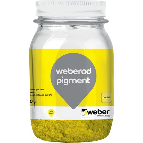 Weber Saint-Gobain Colorant en poudre pour béton et mortier, Jaune, 400g Weberad pigment