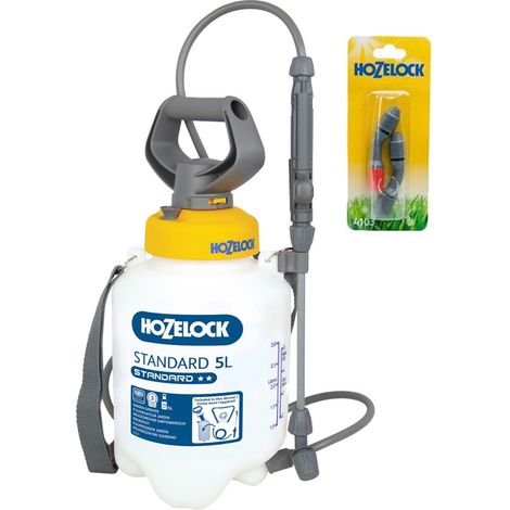 Hozelock 4230 Pressure Sprayer Standard 5 Litre 4505 + 4103 Spray Nozzle Set