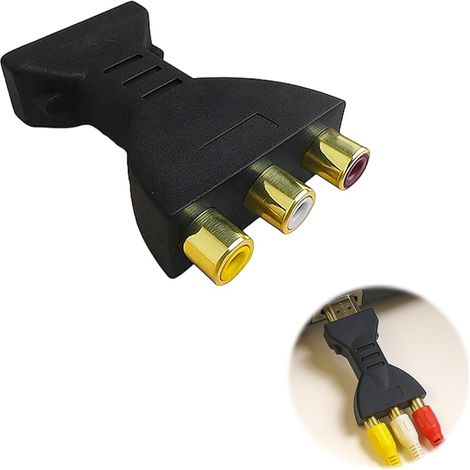 Adaptateur HDMI vers 3 RCA, Convertisseur HDMI vers AV Rouge Blanc Jaune, Vidéo Audio 1080P, Connecteur Plaqué Or Transmission Stable, Compatible HDTV DVD Home Cinéma Projecteur Décodeur avec Décodage (1/5)